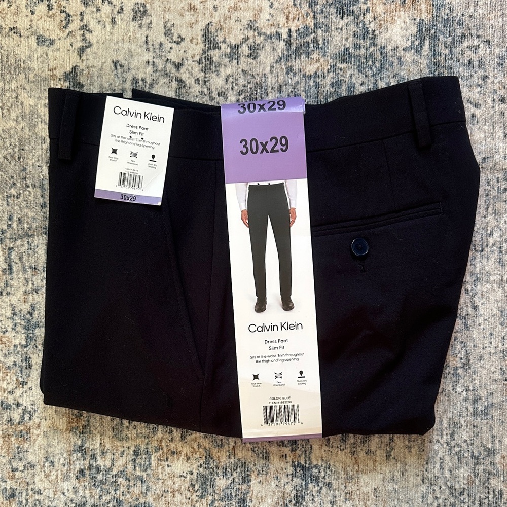 Calvin Klein Men's Midnight Blue Dress Pants